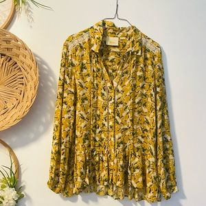 Maeve novelty long sleeved peasant blouse